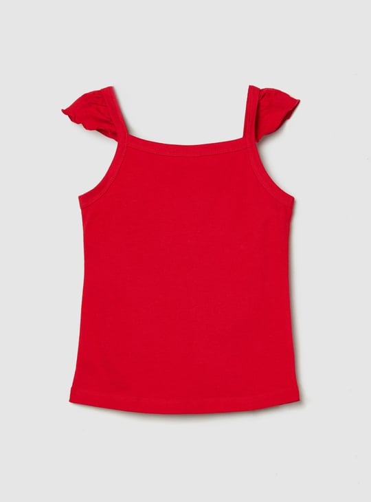 Girls Printed Square Neck T-shirt