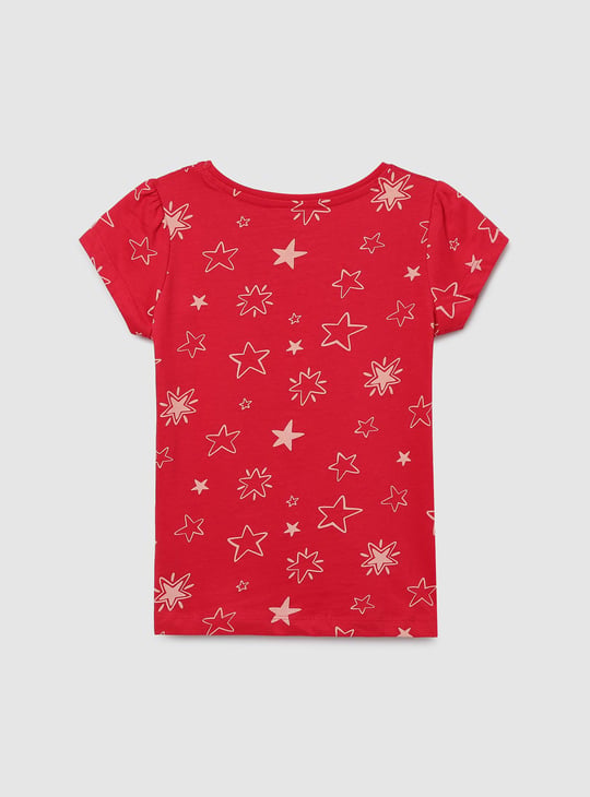 Girls Printed Round Neck T-shirt