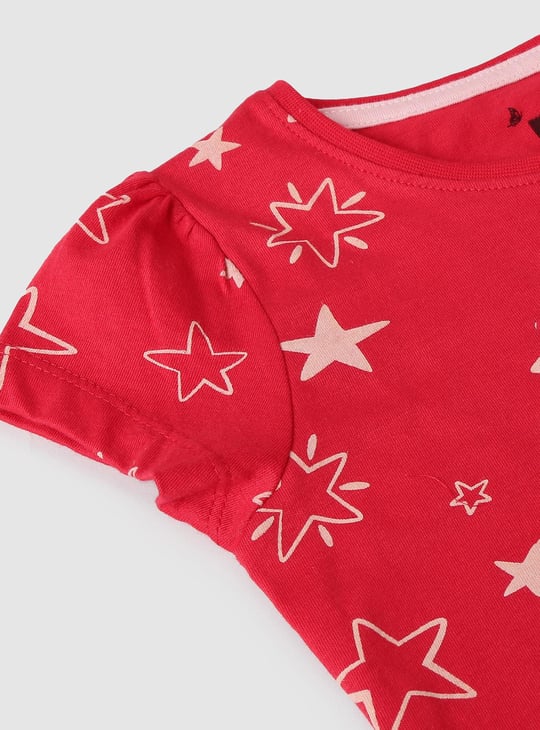Girls Printed Round Neck T-shirt