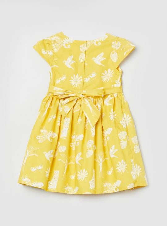 Girls Printed Fit and Flare Dress 