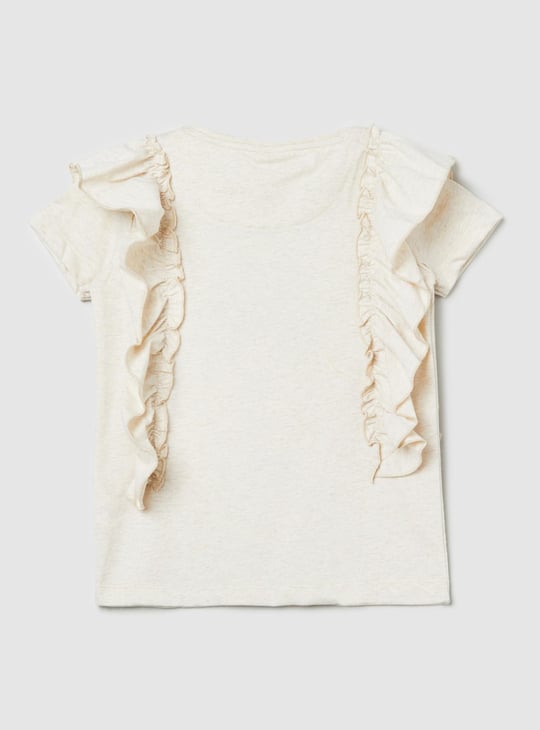 Girls Embroidered Round Neck Top