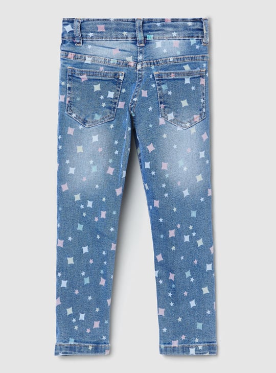 Girls Printed Slim Fit Jeans