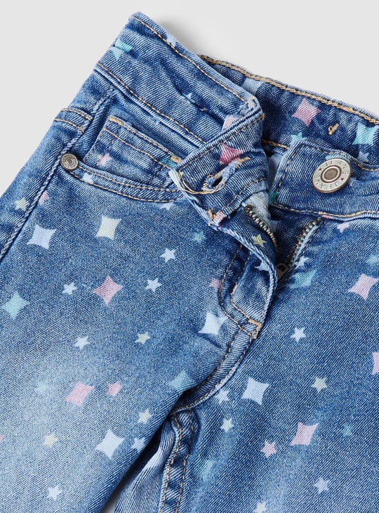 Girls Printed Slim Fit Jeans