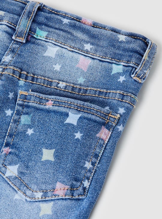 Girls Printed Slim Fit Jeans