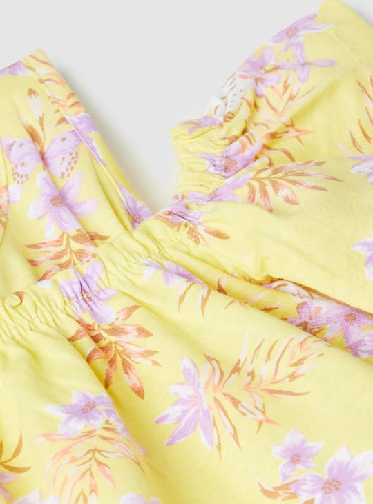 Girls Printed Cold Shoulder Top