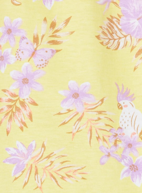 Girls Printed Cold Shoulder Top