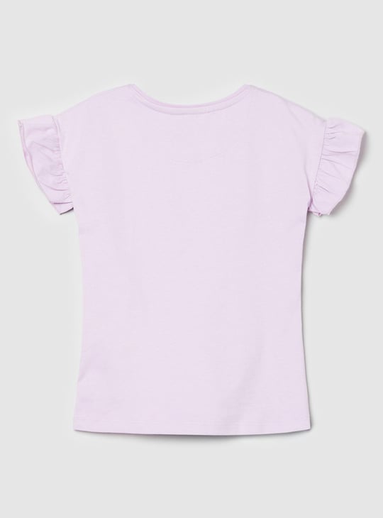 Girls Printed Round Neck T-shirt