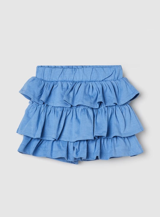 MAX Girls Solid Layered Skirt