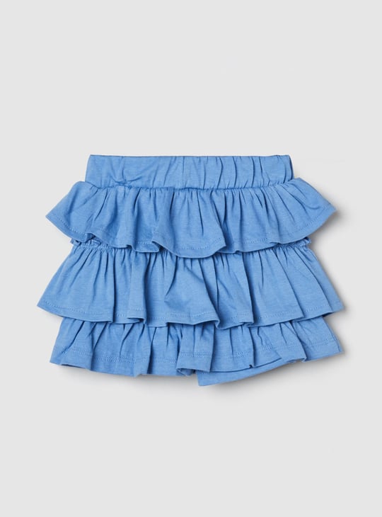 MAX Girls Solid Layered Skirt