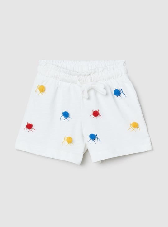 Girls Pom Pom Detail Elasticated Shorts 