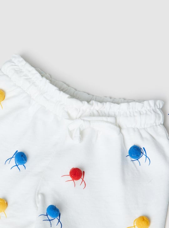 Girls Pom Pom Detail Elasticated Shorts 