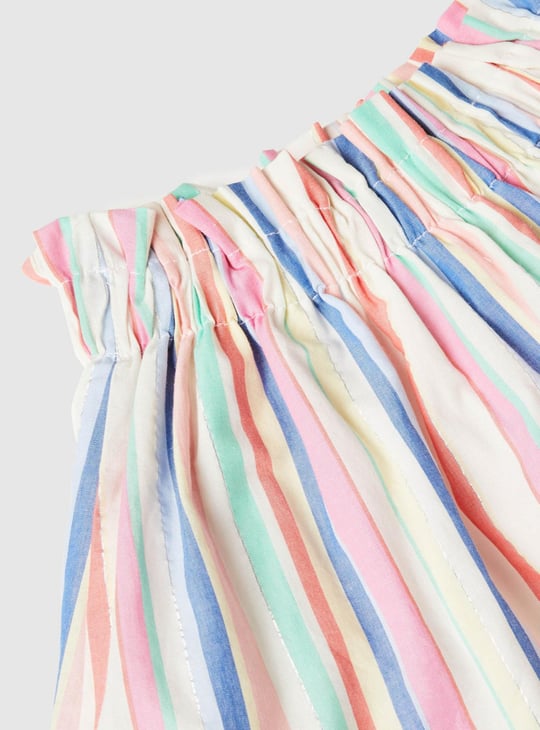 Girls Striped Elasticated A-Line Skirt