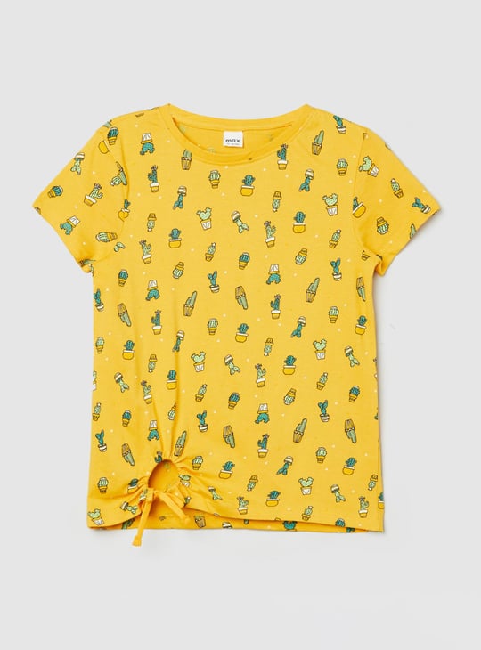 Girls Printed Round Neck T-shirt
