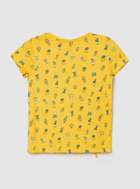 Girls Printed Round Neck T-shirt