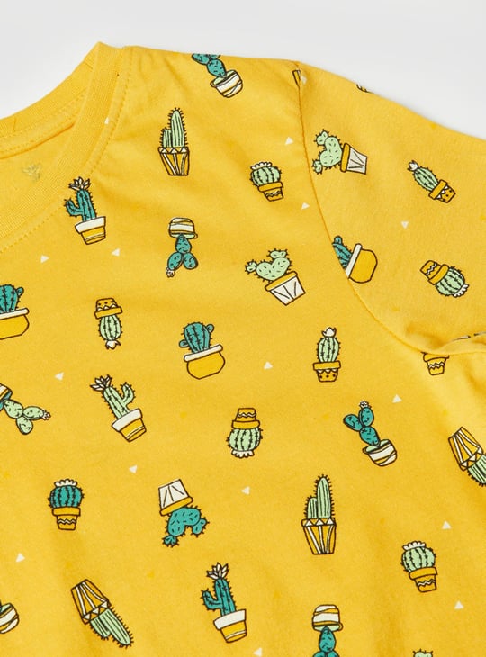 Girls Printed Round Neck T-shirt