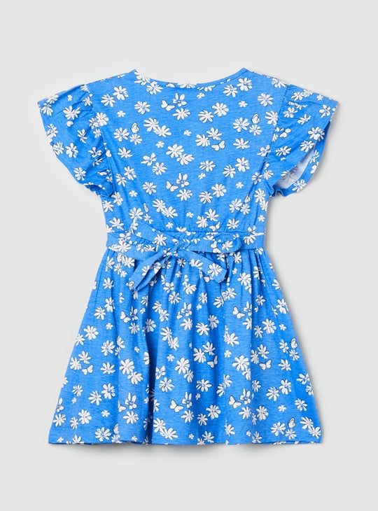 Girls Printed A-line Dress 
