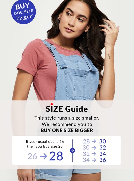 Women Light-Washed Denim Dungarees 