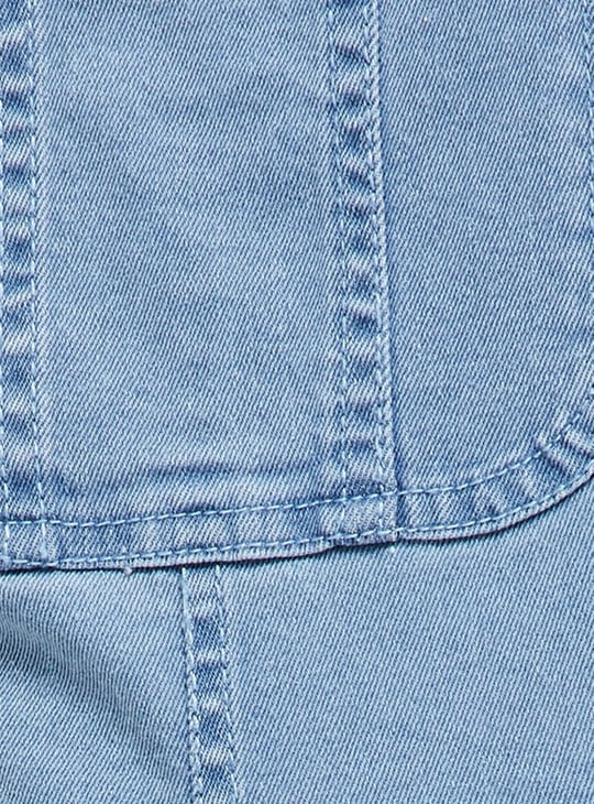 Women Light-Washed Denim Dungarees 