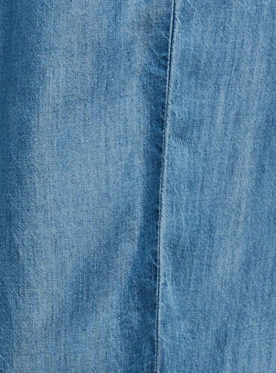 Women Solid Denim Jumpsuit 