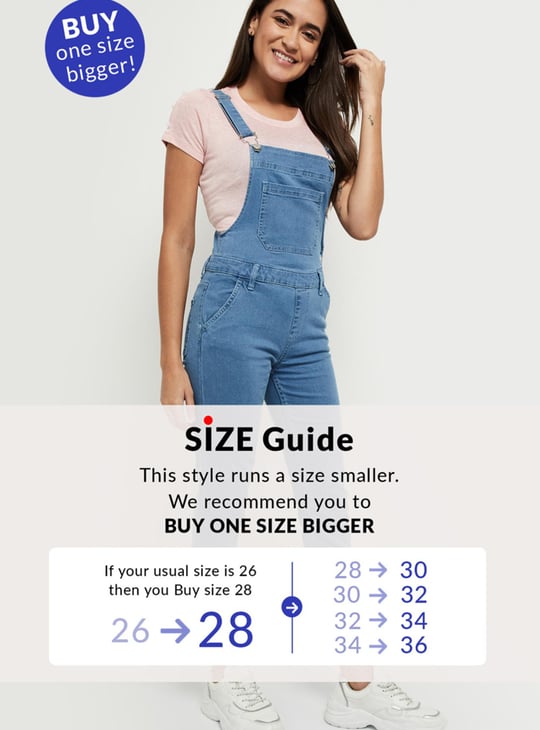 Women Light Washed Denim Dungarees