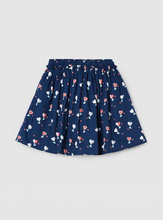 Girls Printed A-Line Skirt 