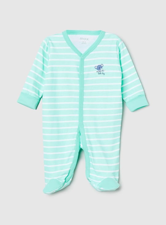 Boys Striped Anti-Bacterial Sleepsuit 