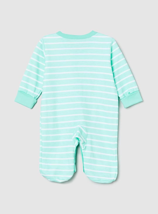 Boys Striped Anti-Bacterial Sleepsuit 