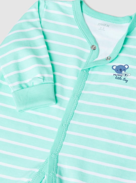Boys Striped Anti-Bacterial Sleepsuit 