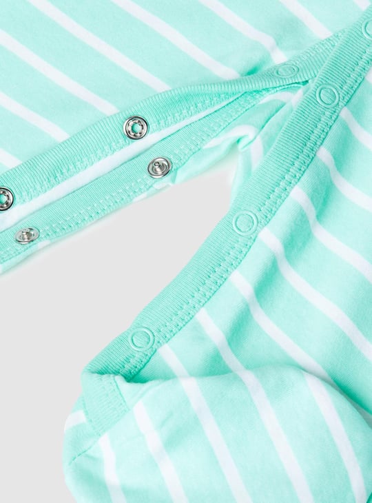 Boys Striped Anti-Bacterial Sleepsuit 
