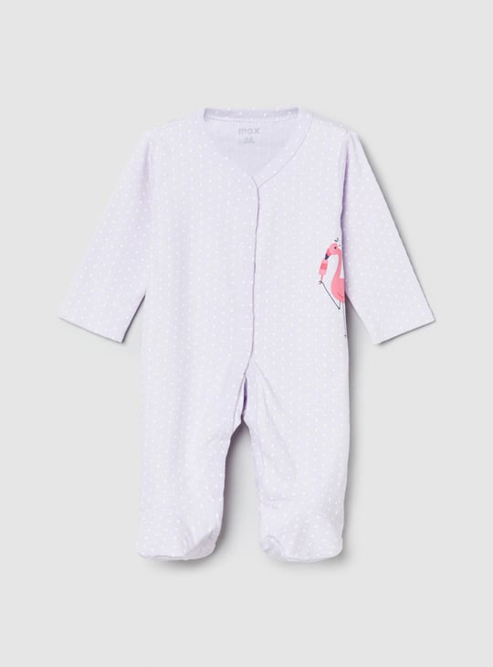 Girls Printed Round Neck Sleepsuit