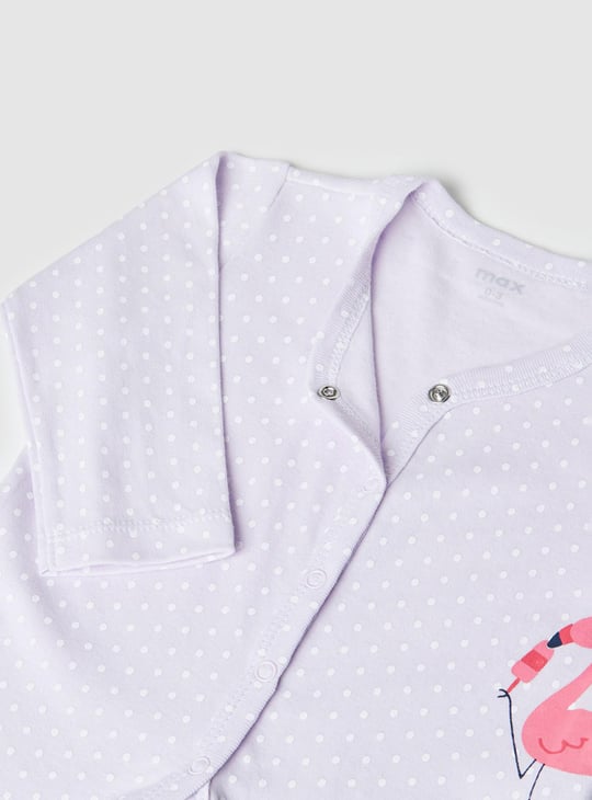 Girls Printed Round Neck Sleepsuit