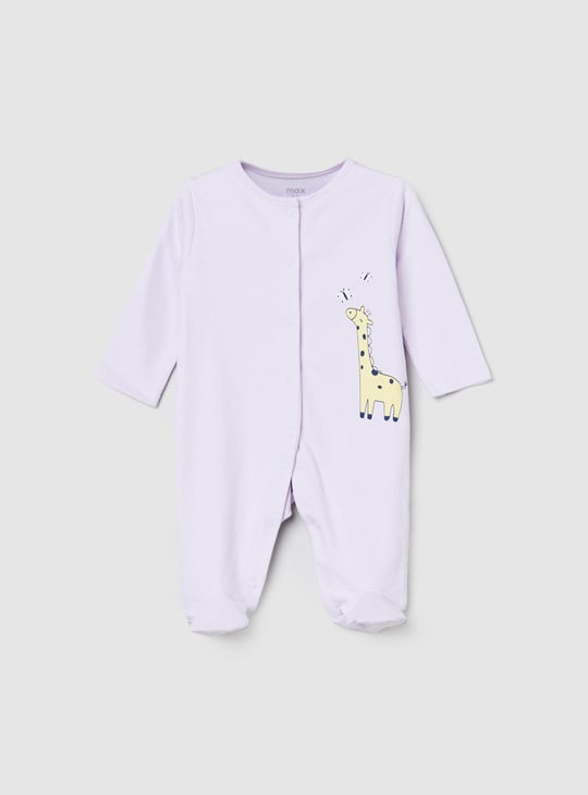 Girls Printed Anti-Bacterial Sleepsuit - Pack of 2 
