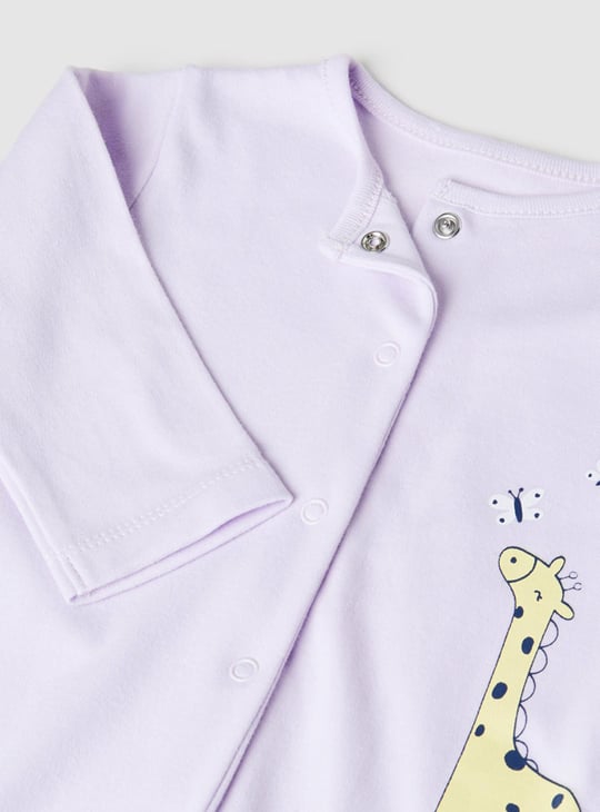 Girls Printed Anti-Bacterial Sleepsuit - Pack of 2 