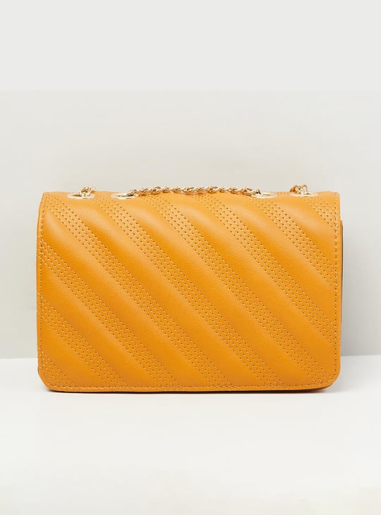 Women Textured Flap Closure Clutch Bag 