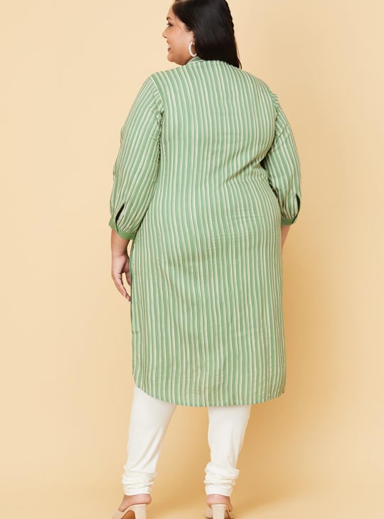 Women Striped High-Low Kurta 