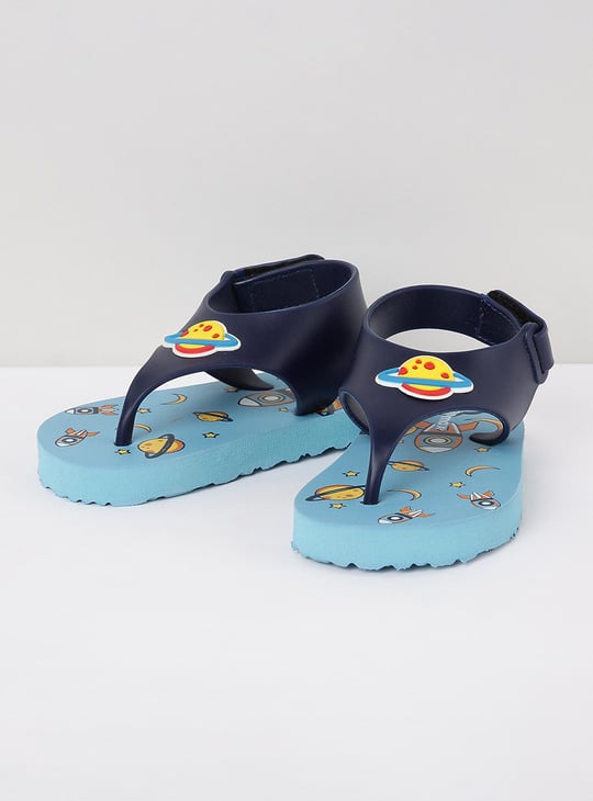 Boys Printed Slippers With Back Strap Printed