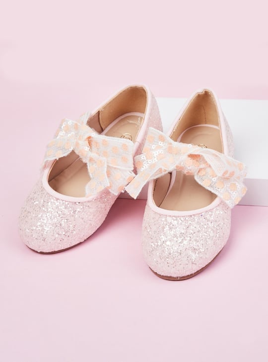 Baby Girl Baby Pink Ballerina Shoes Girls Textured Mid-Strap