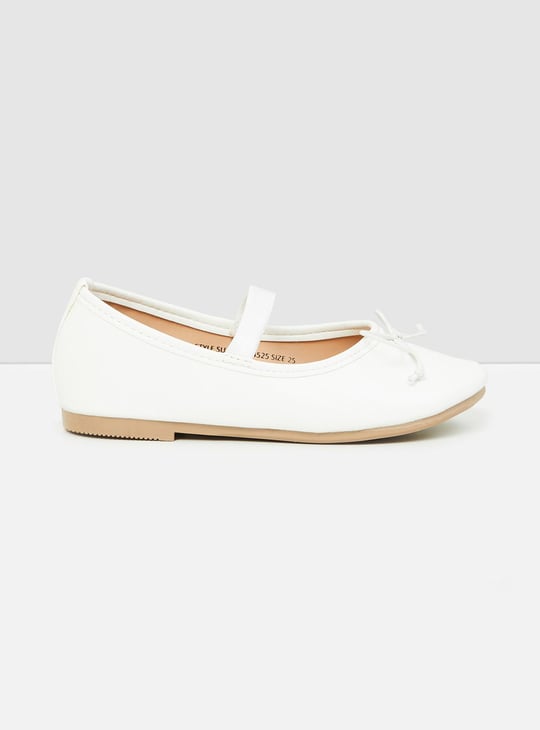 Girls Solid Bow Detailed Mary Janes 