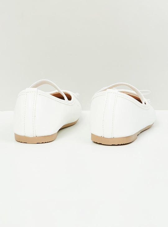 Girls Solid Bow Detailed Mary Janes 