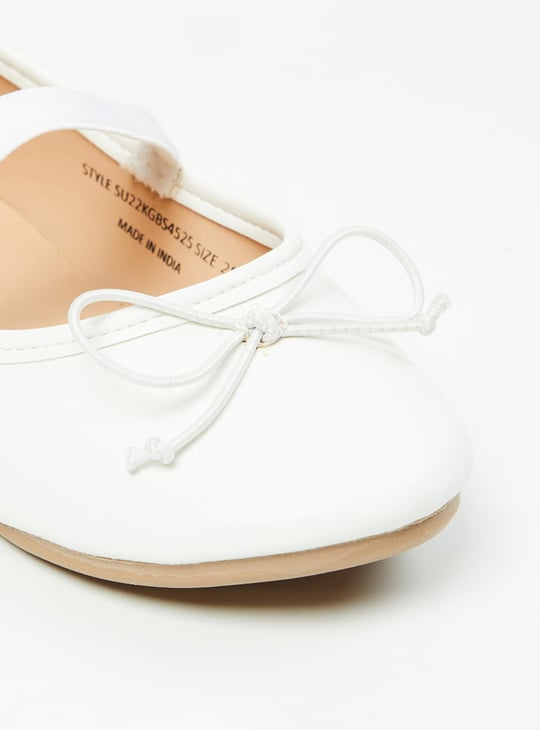 Girls Solid Bow Detailed Mary Janes 