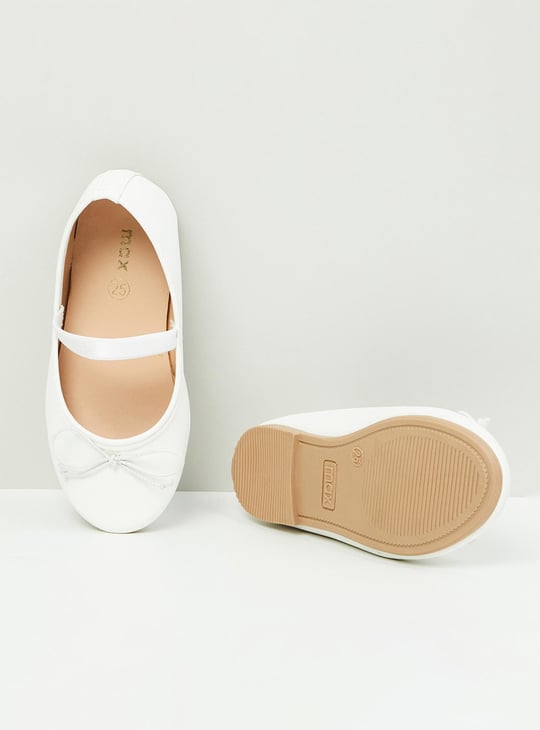 Girls Solid Bow Detailed Mary Janes 