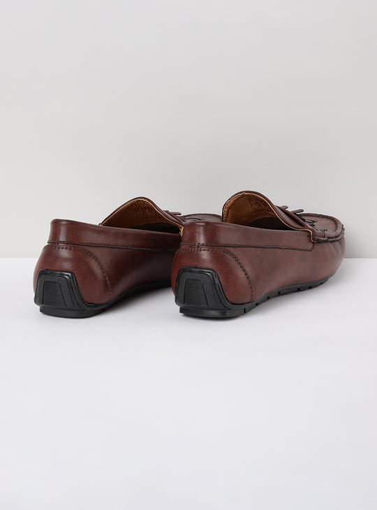 Men Textured Slip-On Moccasins 