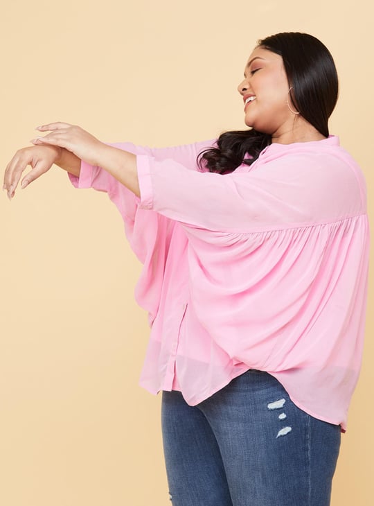 Women Women Solid Batwing Sleeves Top 