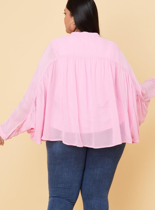 Women Women Solid Batwing Sleeves Top 
