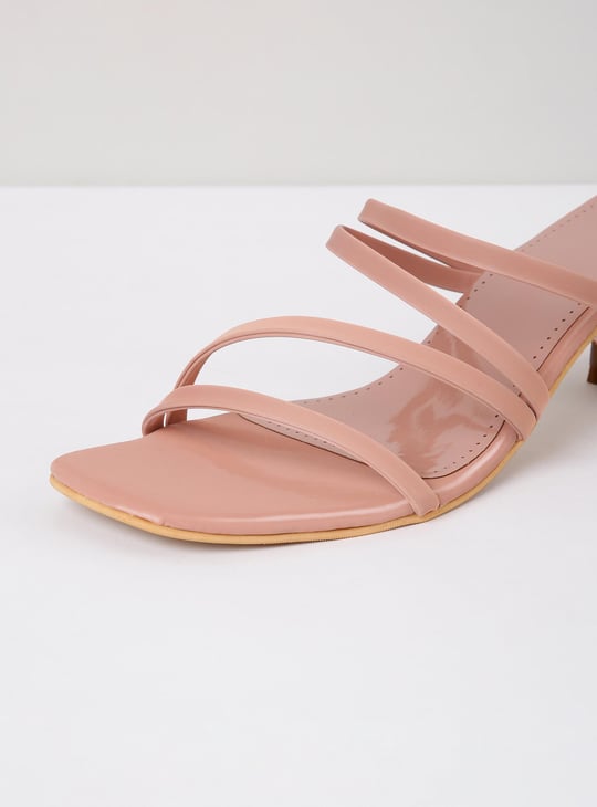 Women Solid Open Toe Block Heels 