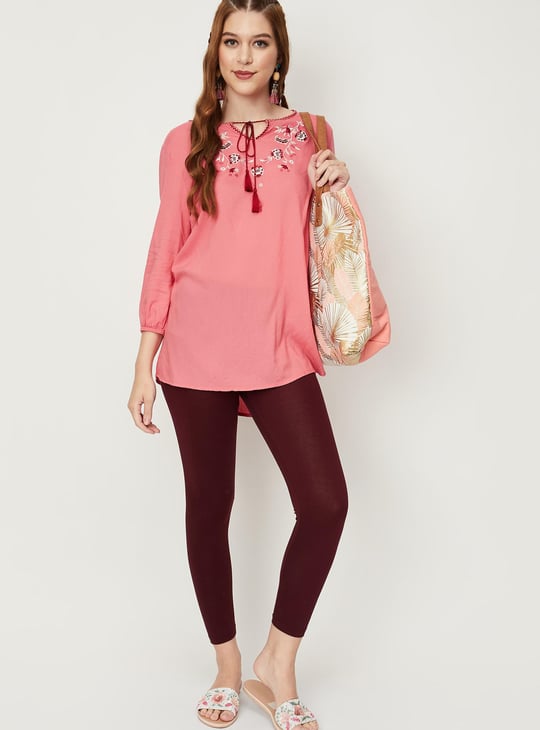 Women Solid Ankle-Length Leggings