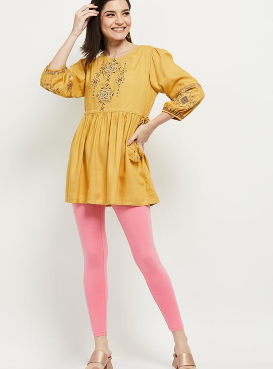 Women Solid Ankle-Length Leggings