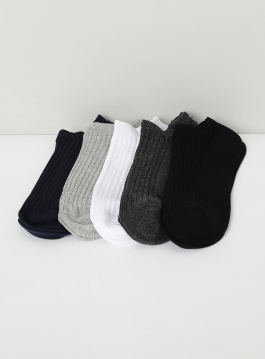 Men Textured No-Show Socks Set Of - Main Image