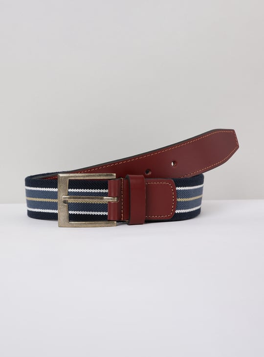 Men Striped Casual Belt 