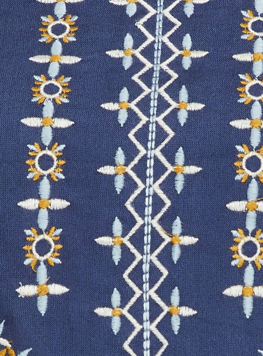 Women Embroidered Shoulder Strap A-line Dress 